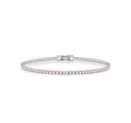 Bracciale Tennis in argento 925 con zirconi rosa