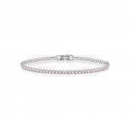 Bracciale Tennis in argento 925 con zirconi rosa