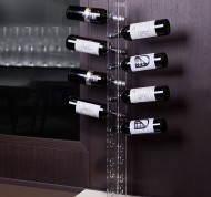 Portabottiglie Perbacco da 20 bottiglie  in cristallo acrilico e legno laccato bianco