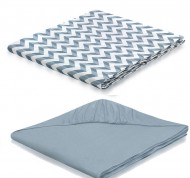 Completo letto matrimoniale Artico geometrico in percalle di puro cotone