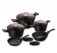 Batteria 10 pezzi nero e oro rosa