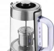 Bollitore elettrico in acciaio inossidabile e vetro borosilicato da 1500W