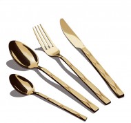 Set 24 posate in acciaio inox mirror champagne