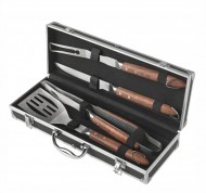 Valigetta barbecue da 4 pezzi in acciaio inox