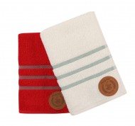 Set 2 asciugamani in spugna di puro cotone