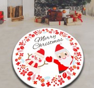 Tappeto tondo Merry Christmas