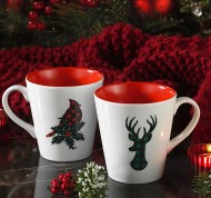 Set 2 mug natalizi in porcellana