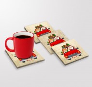 Set 4 sottobicchieri in pietra naturale