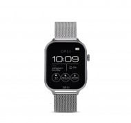 Smartwatch Call Max con cassa in alluminio in lega di zinco e bracciale maglia Milano silver