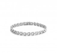 Bracciale 3-Link color argento in acciaio inox