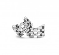 Orecchini 3-Link color argento in acciaio inox