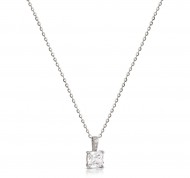 Collana in argento 925 con zircone bianco pendente