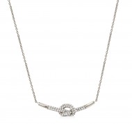 Collana Nodo con pietre in argento 925 con zirconi bianchi