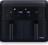 Friggitrice ad aria nera da 9 lt da 2 cassetti con 8 programmi.