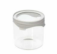 Contenitore rettangolare in vetro con coperchio in silicone grigio Natural Love