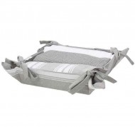 Cestino in cotone con 3 strofinacci grigi linea Textile