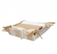 Cestino in cotone con 3 strofinacci beige linea Textile