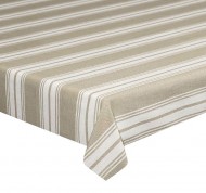 Tovaglia di cotone a righe beige per 6 persone linea Natural Love