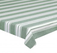 Tovaglia di cotone a righe verde per 6 persone linea Natural Love