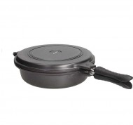 Fornetto multifunzione rotondo XL in alluminio nero con 3 accessori linea Sphera