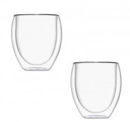 Set 2 bicchieri in vetro con doppia parete