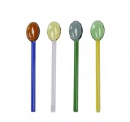 Set 4 cucchiaini in vetro colori assortiti