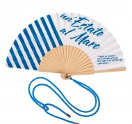 Ventaglio blu in legno e poliestere Summer Mood