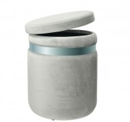 Pouf apribile in velluto con dettaglio metal