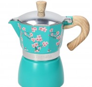 Moka verde acqua da 6 tazzine in alluminio linea Japan