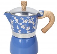Moka blu indigo da 6 tazzine in alluminio linea Japan
