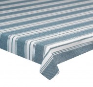 Tovaglia di cotone a righe ottanio per 4 persone linea Natural Love
