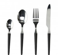 Servizio 24 posate in acciaio inox nero linea Zen