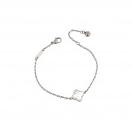 Bracciale in acciaio con charm in madreperla Mystic Clover Collection