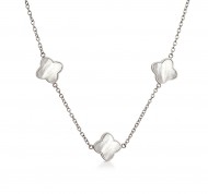 Collana in acciaio con 3 charms in madreperla Mystic Clover Collection