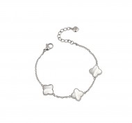 Bracciale in acciaio con 3 charms in madreperla Mystic Clover Collection