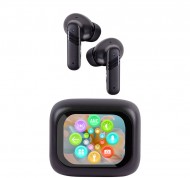 Auricolari neri con traduzione simultanea AI e display touch screen