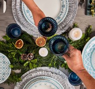 Sevizio piatti 18 pezzi Polar Porcelain Blue in porcellana linea Olimpia