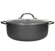 Casseruola con coperchio 24 cm in alluminio grigio linea Big Family