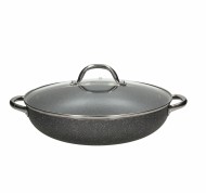 Casseruola con coperchio 32 cm in alluminio grigio linea Big Family