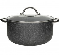 Pentola con coperchio 28 cm in alluminio grigio linea Big Family