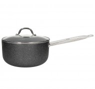 Casseruola con coperchio 22 cm in alluminio grigio linea Big Family