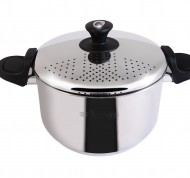 Pasta pot con coperchio forato 22 cm in acciaio inox linea Vanitosa