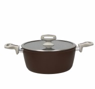 Casseruola con coperchio 20 cm in alluminio linea Pearlbrown Stone