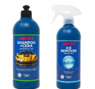 Kit Deghiacciante + Shampoo con Cera per auto