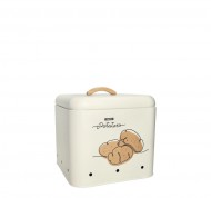 Barattolo per patate in metallo avorio