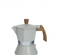 Moka Tuttinsieme 3 tazzine da caffe' in alluminio tortora