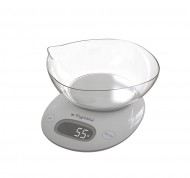 Bilancia da cucina elettrica Iridea grigio perla con display LCD + ciotola