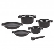 Batteria pentole Avantspace in alluminio nero da 8 pezzi