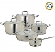 Batteria pentole Vanitosa in acciaio inox da 9 pezzi