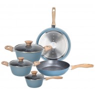 Batteria pentole Skyline in alluminio forgiato azzurro da 8 pezzi